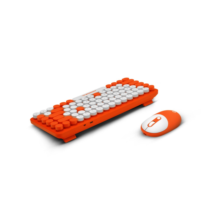 Комплект безжична клавиатура и мишка Acer PackardBell The Dot Combo PBA 600, 85 клавиша, 3 бутона, USB-A, оранжев - GP.ACC11.041