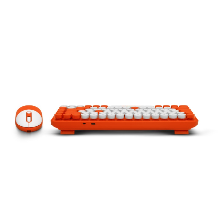Комплект безжична клавиатура и мишка Acer PackardBell The Dot Combo PBA 600, 85 клавиша, 3 бутона, USB-A, оранжев - GP.ACC11.041