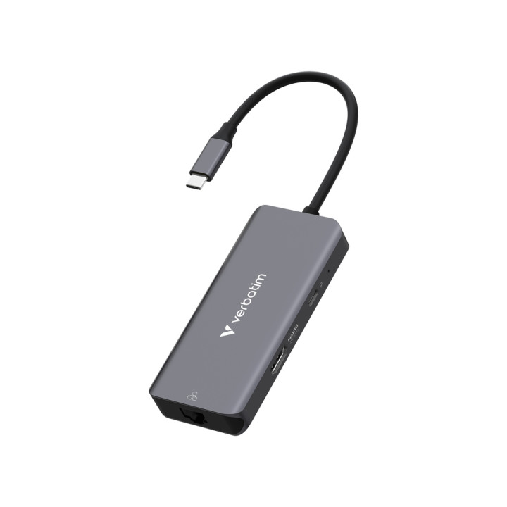 Докинг станция Verbatim USB-C Essentials Multiport Hub, 6 Port, 3x USB-A 3.2 Gen 1, USB-C PD 100W, HDMI 4K/30Hz, RJ45 1000 Mbps 