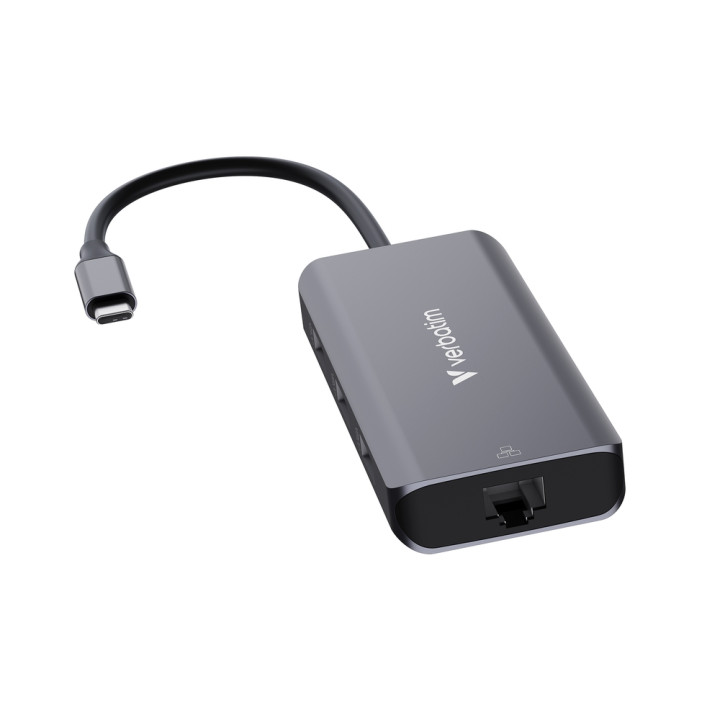 Докинг станция Verbatim USB-C Essentials Multiport Hub, 6 Port, 3x USB-A 3.2 Gen 1, USB-C PD 100W, HDMI 4K/30Hz, RJ45 1000 Mbps 