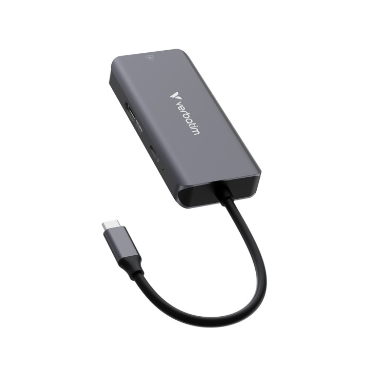 Докинг станция Verbatim USB-C Essentials Multiport Hub, 6 Port, 3x USB-A 3.2 Gen 1, USB-C PD 100W, HDMI 4K/30Hz, RJ45 1000 Mbps 