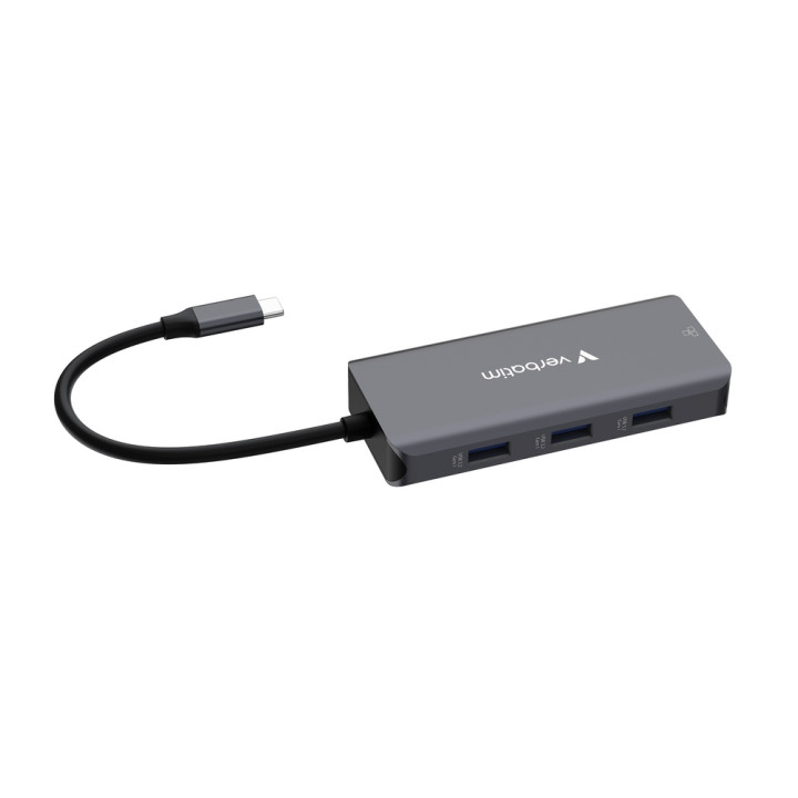 Докинг станция Verbatim USB-C Essentials Multiport Hub, 6 Port, 3x USB-A 3.2 Gen 1, USB-C PD 100W, HDMI 4K/30Hz, RJ45 1000 Mbps 
