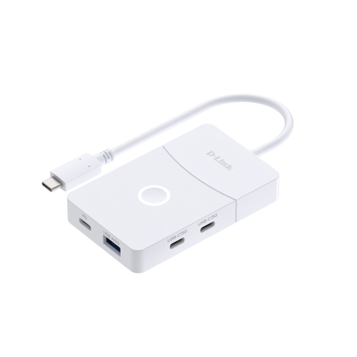 USB хъб D-Link 5-в-1 USB-C с безжичен HDMI, 2x USB-C 3.0, 1x USB-A 3.0, HDMI 2.0 4K@60Hz, PD 85W - DUP-501 - 1