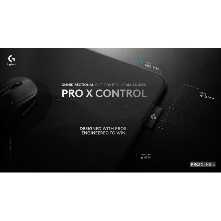 Геймърски пад Logitech Pro X Control, 400x460mm - 943-001618 - 2