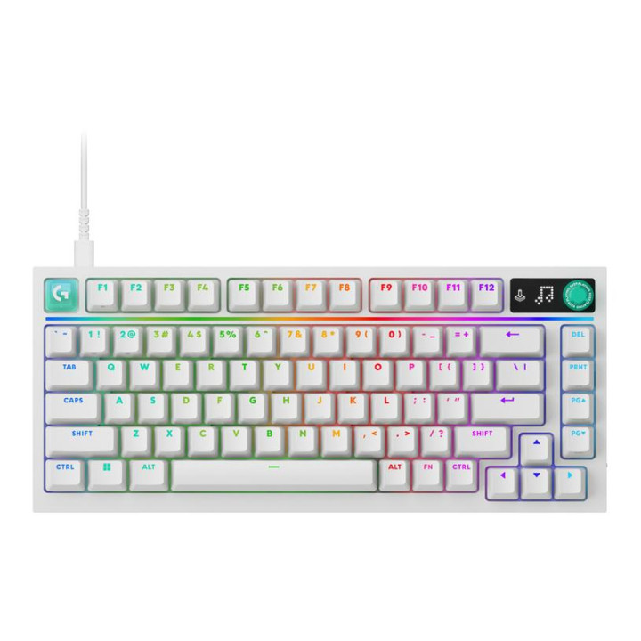 Механична геймърска клавиатура Logitech G316 X 75, Hot-Swappable Tactile Switch, RGB подсветка, Бял - 920-014319 - 1