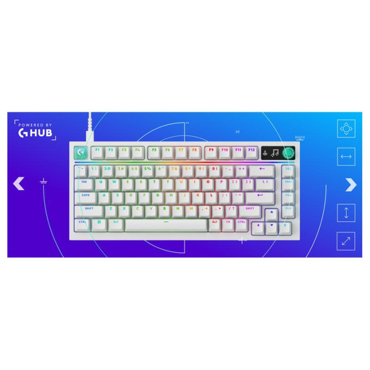 Механична геймърска клавиатура Logitech G316 X 75, Hot-Swappable Tactile Switch, RGB подсветка, Бял - 920-014319 - 5
