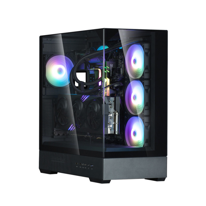 Кутия за компютър Zalman P40 Prism Plus, ATX Mid-Tower, Tempered Glass, 4x120mm ARGB вентилатора - P40 PRISM PLUS BLACK - 1