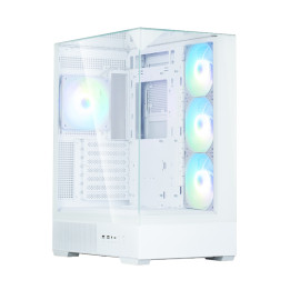 Кутия за компютър Zalman P40 PRISM+ ATX Mid-Tower, Бяла, 4x 120mm ARGB вентилатора, Tempered Glass - P40 PRISM PLUS WHITE - 1