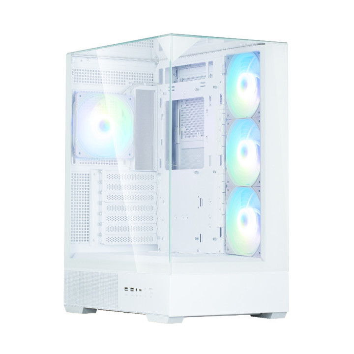 Кутия за компютър Zalman P40 PRISM+ ATX Mid-Tower, Бяла, 4x 120mm ARGB вентилатора, Tempered Glass - P40 PRISM PLUS WHITE - 1