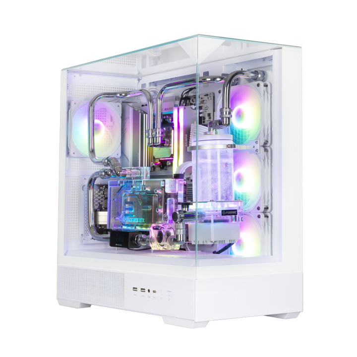 Кутия за компютър Zalman P40 PRISM+ ATX Mid-Tower, Бяла, 4x 120mm ARGB вентилатора, Tempered Glass - P40 PRISM PLUS WHITE - 2