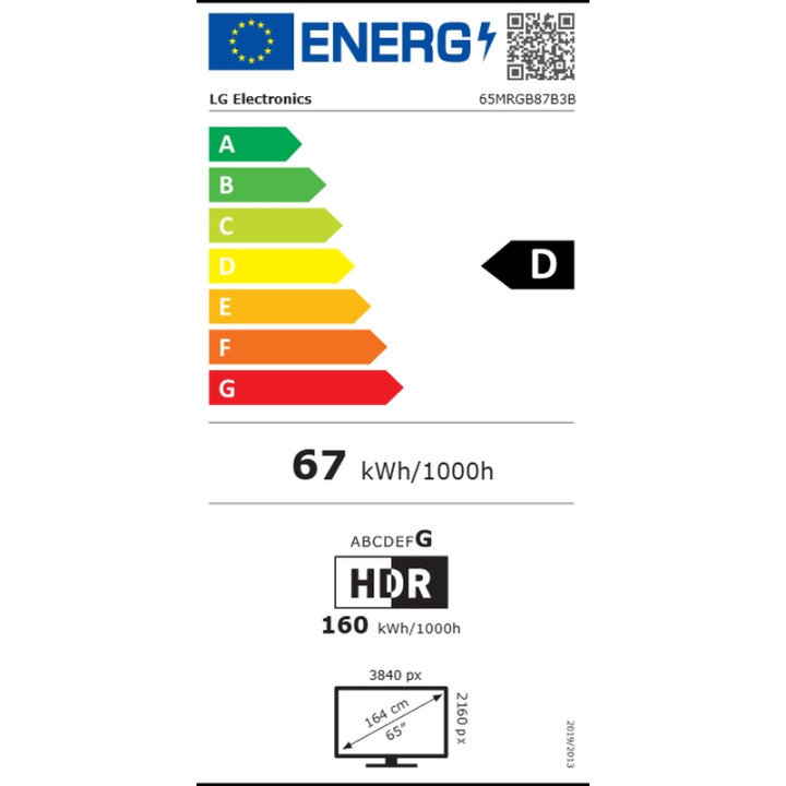 Телевизор LG 65MRGB87B3B, 65" (165cm) Mini LED 4K Ultra HD, webOS 26 Smart TV, 120Hz, DVB-T2/C/S2, Alpha 8 4K Gen3, Wi-Fi, Bluet