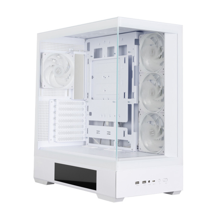 Кутия за компютър Zalman P40 DS, ATX Mid Tower, 9.1" LCD дисплей, 4x120mm ARGB вентилатора, бяла - P40 DS WHITE - 3