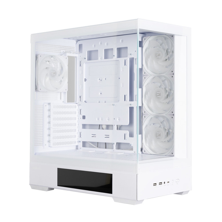 Кутия за компютър Zalman P40 DS, ATX Mid Tower, 9.1" LCD дисплей, 4x120mm ARGB вентилатора, бяла - P40 DS WHITE - 5
