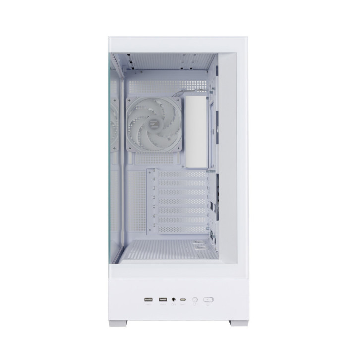 Кутия за компютър Zalman P40 DS, ATX Mid Tower, 9.1" LCD дисплей, 4x120mm ARGB вентилатора, бяла - P40 DS WHITE - 10