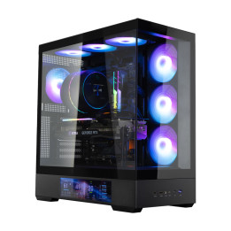 Кутия за компютър Zalman P40 DS, ATX Mid Tower, 9.1" LCD дисплей, 4x120mm ARGB вентилатори, Tempered Glass - P40 DS BLACK - 1
