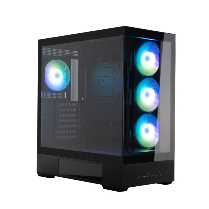 Кутия за компютър Zalman P40 DS, ATX Mid Tower, 9.1" LCD дисплей, 4x120mm ARGB вентилатори, Tempered Glass - P40 DS BLACK - 4