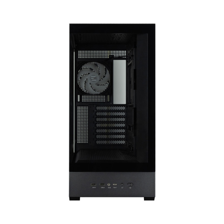 Кутия за компютър Zalman P40 DS, ATX Mid Tower, 9.1" LCD дисплей, 4x120mm ARGB вентилатори, Tempered Glass - P40 DS BLACK - 9