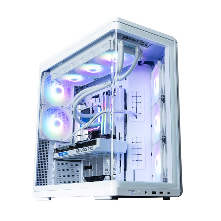 Кутия за компютър ZALMAN P60, ATX Mid-Tower, Tempered Glass, 5x120mm ARGB вентилатора, бяла - P60 WHITE - 1