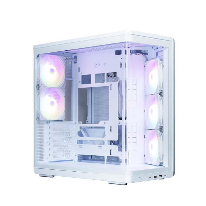 Кутия за компютър ZALMAN P60, ATX Mid-Tower, Tempered Glass, 5x120mm ARGB вентилатора, бяла - P60 WHITE - 2