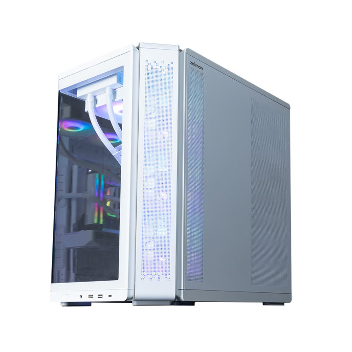 Кутия за компютър ZALMAN P60, ATX Mid-Tower, Tempered Glass, 5x120mm ARGB вентилатора, бяла - P60 WHITE - 6