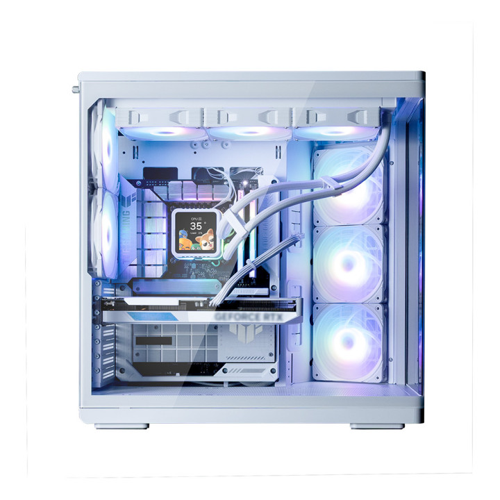 Кутия за компютър ZALMAN P60, ATX Mid-Tower, Tempered Glass, 5x120mm ARGB вентилатора, бяла - P60 WHITE - 9