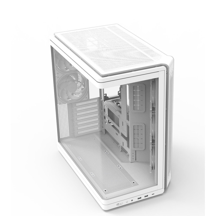 Кутия за компютър ZALMAN P60, ATX Mid-Tower, Tempered Glass, 5x120mm ARGB вентилатора, бяла - P60 WHITE - 14