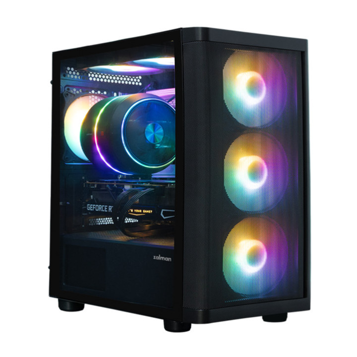 Кутия за компютър ZALMAN M4 SE, mATX Mini-Tower, Tempered Glass, 6x120mm RGB вентилатора - M4 SE BLACK - 2