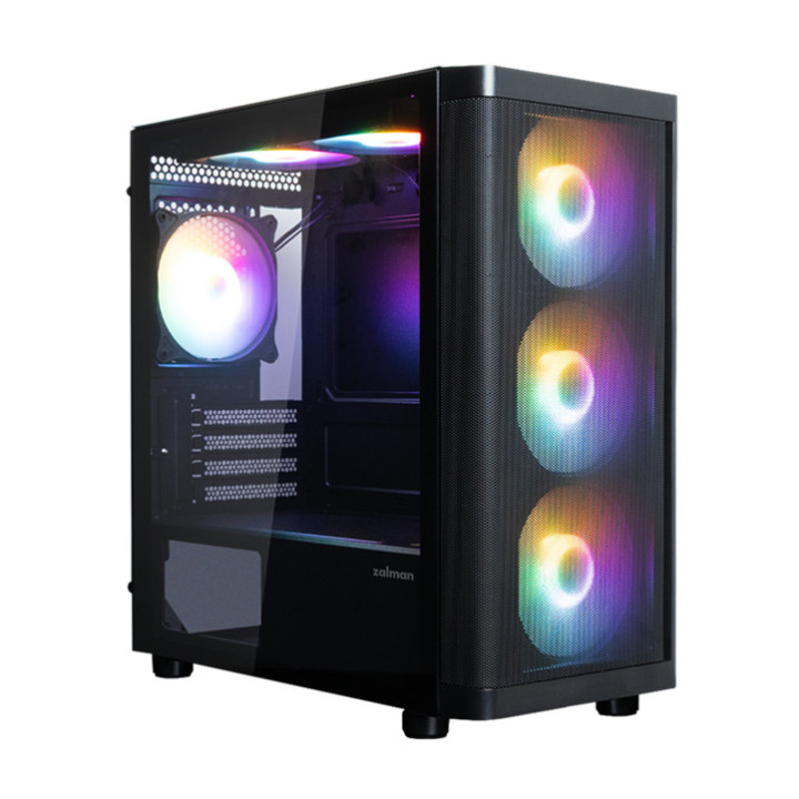 Кутия за компютър ZALMAN M4 SE, mATX Mini-Tower, Tempered Glass, 6x120mm RGB вентилатора - M4 SE BLACK - 3