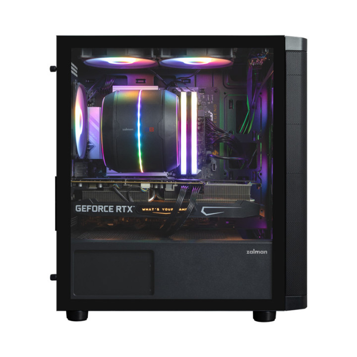 Кутия за компютър ZALMAN M4 SE, mATX Mini-Tower, Tempered Glass, 6x120mm RGB вентилатора - M4 SE BLACK - 5