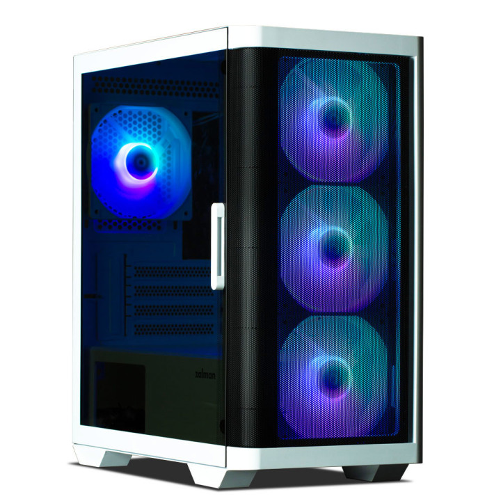 Кутия за компютър ZALMAN M4, mATX Mini-Tower, Tempered Glass, 4x120mm ARGB вентилатора, бяла - M4 WHITE - 1