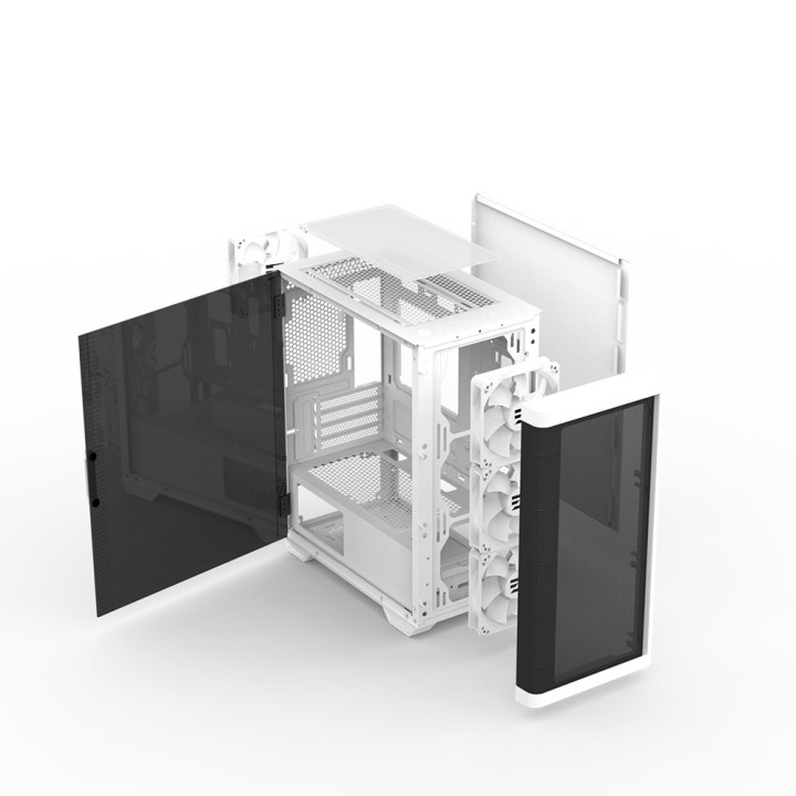 Кутия за компютър ZALMAN M4, mATX Mini-Tower, Tempered Glass, 4x120mm ARGB вентилатора, бяла - M4 WHITE - 9