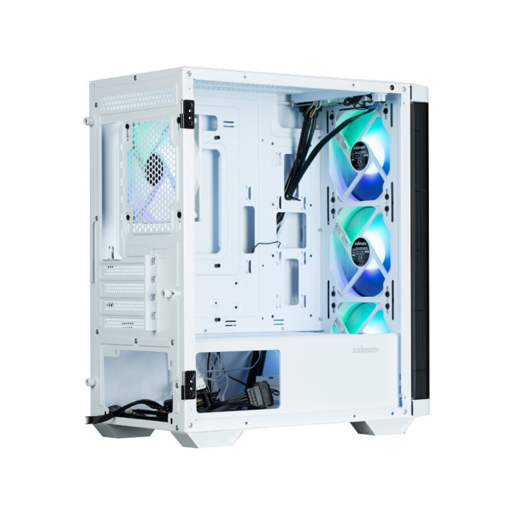 Кутия за компютър ZALMAN M4, mATX Mini-Tower, Tempered Glass, 4x120mm ARGB вентилатора, бяла - M4 WHITE - 12