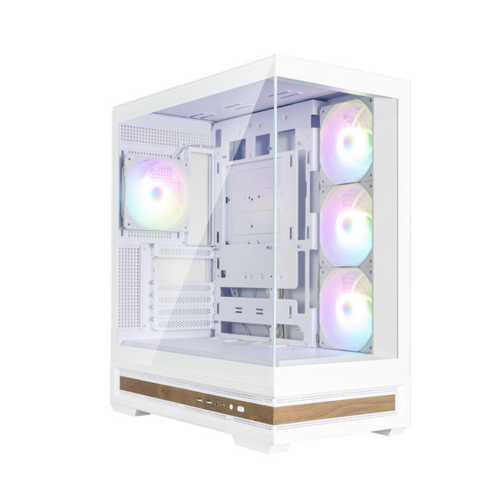 Кутия за компютър ZALMAN P40 NAMU, ATX Mid-Tower, 4x120mm ARGB вентилатора, Tempered Glass - P40 NAMU WHITE - 2