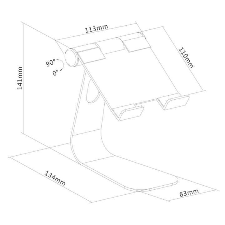 Стойка за таблет Neomounts DS15-050SL1, до 11", 90° наклон, сребриста - DS15-050SL1 - 5