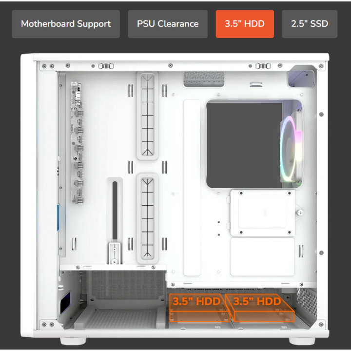 Кутия за компютър COUGAR GAMING DUOAIR RGB, Mid Tower, бяла - CGR-27A80W-RGB - 14