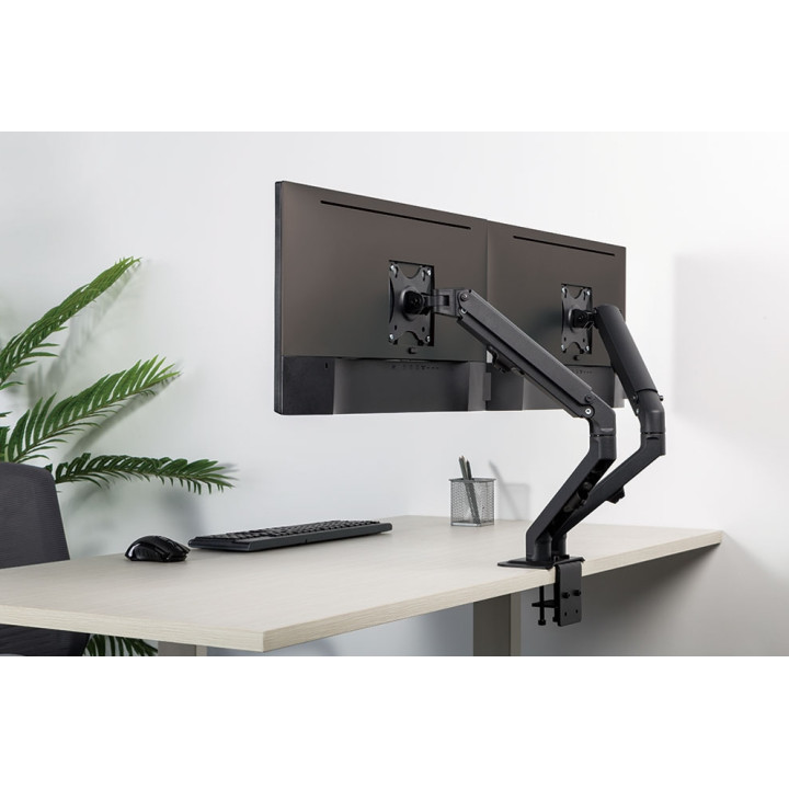 Стойка за монитор Neomounts FPMA-D650DBLACK, за 2 екрана 17"-27", VESA 75x75-100x100, до 7kg - FPMA-D650DBLACK - 2