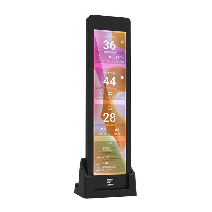 9.16" IPS LCD дисплей за системен мониторинг Zalman ZM-MF916, 1920x462 60Hz, USB 9-Pin - ZM-MF916 BLACK - 3