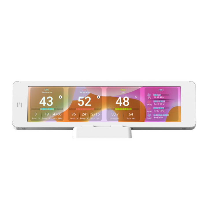 9.16" IPS дисплей за системен мониторинг Zalman ZM-MF916, 1920×462 60Hz, USB 9-Pin - ZM-MF916 WHITE - 6