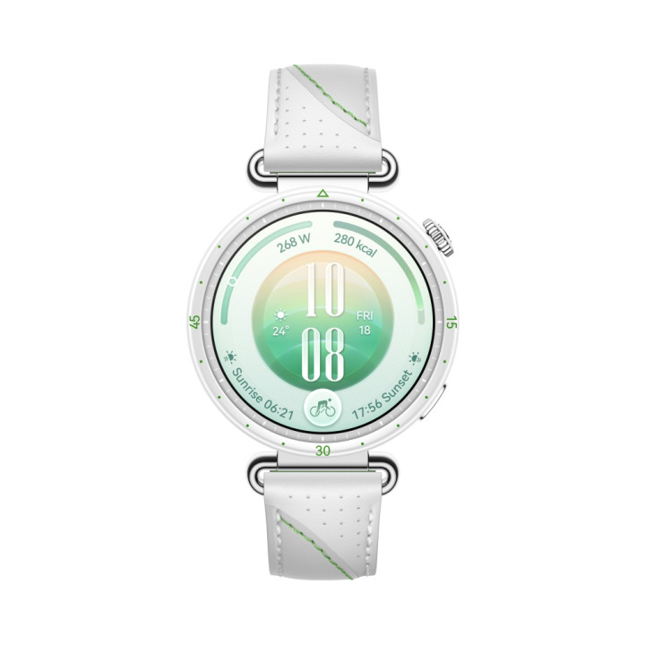 Смарт часовник Huawei Watch GT 7, 1.32" AMOLED 466x466, HarmonyOS 6.1, Bluetooth 6.0, IP69, 540mAh, White/Green Composite Leathe
