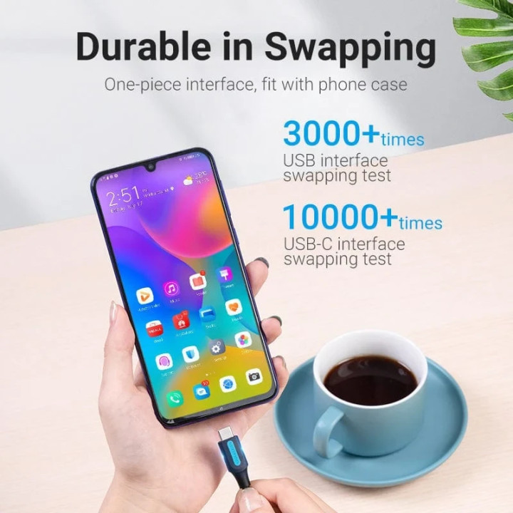 Кабел Vention USB 3.0 Type A (М) към USB-C (М), 0.5m, 5Gbps - COZBD - 2