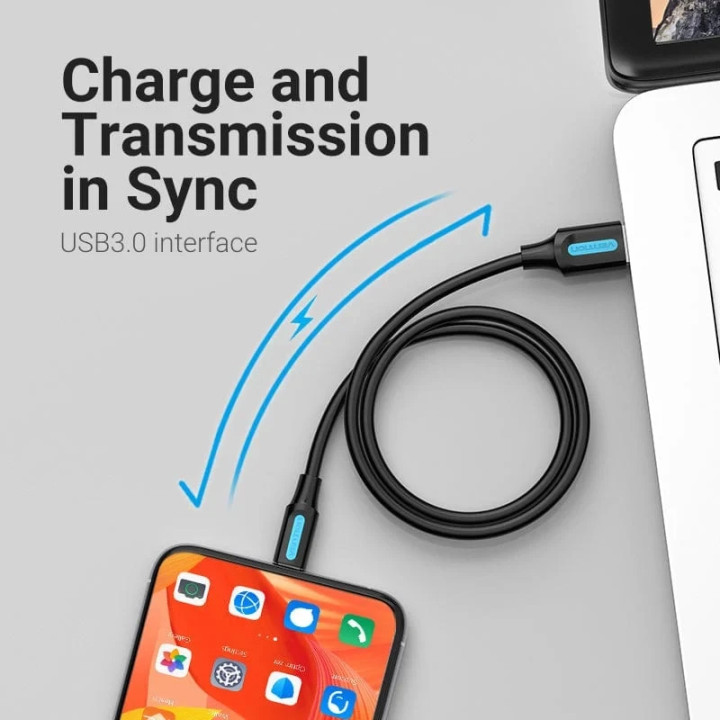Кабел Vention USB 3.0 Type A (м) към USB-C (м), 0.25m, 5Gb/s - COZBC - 4