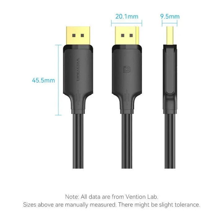 Кабел Vention DisplayPort (M) към DisplayPort (M), 1.5m, 4K@60Hz, позлатени конектори - HAKBG - 14