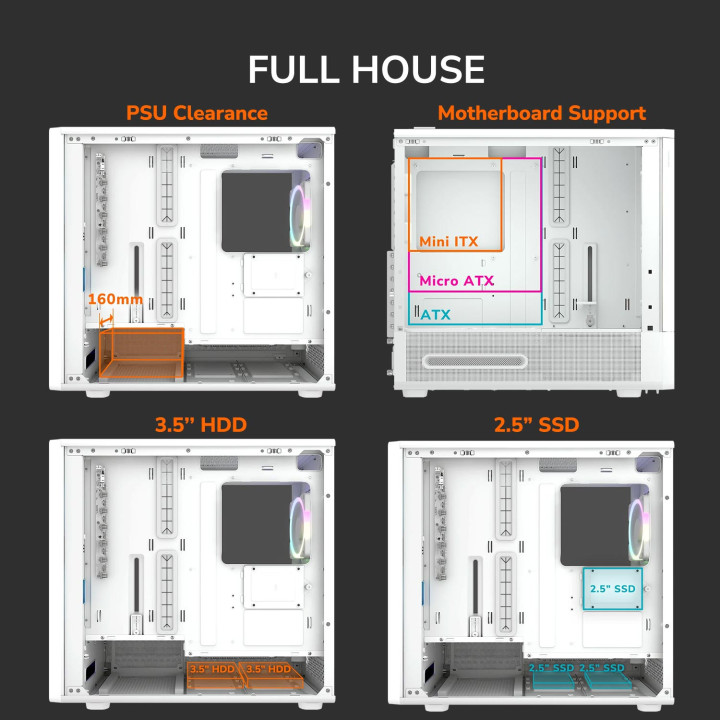 Кутия за компютър COUGAR GAMING DUOAIR RGB, Mid Tower, черна - CGR-27A80B-RGB - 12