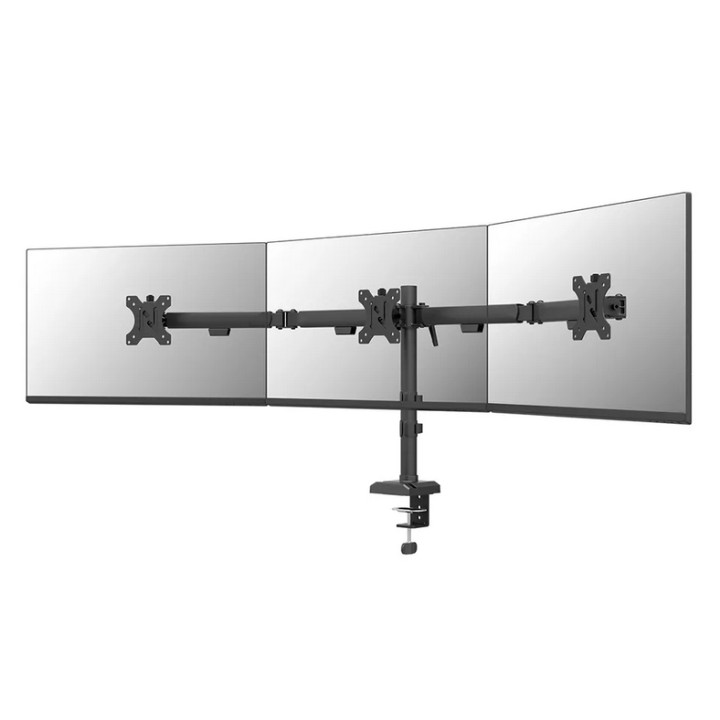 Стойка за монитори Neomounts Nero DS60-600BL3, за 3 екрана 10-27", VESA 100x100, до 6kg на екран, с щипка/отвор - 1
