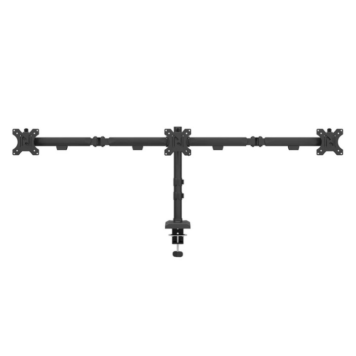 Стойка за монитори Neomounts Nero DS60-600BL3, за 3 екрана 10-27", VESA 100x100, до 6kg на екран, с щипка/отвор - 3