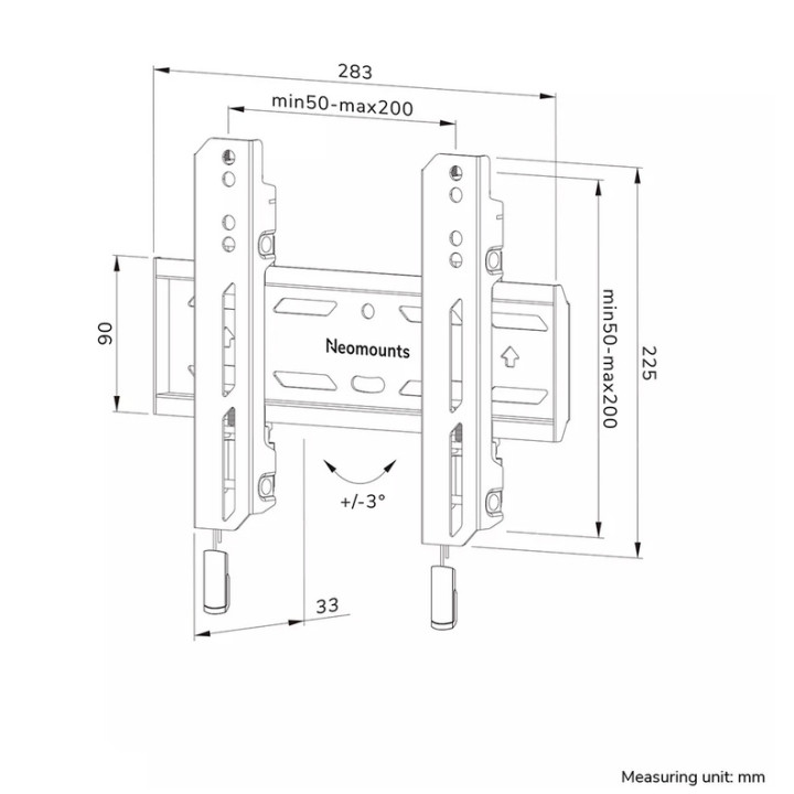 Стойка за монитор/телевизор Neomounts Level-850, 24-65", фиксирана, VESA 200x200, 40kg - WL30S-850BL12 - 14