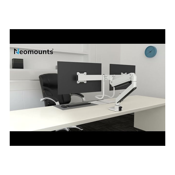 Стойка за монитор Neomounts NM-D775DXWHITE, 10-32", двойна, газов амортисьор, VESA 100x100, бяла - NM-D775DXWHITE - 2