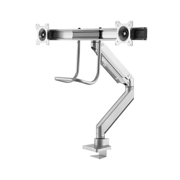 Стойка за монитори Neomounts NM-D775DXSILVER, 10-32", 2 дисплея, газов амортисьор, VESA 75x75-100x100 - 2