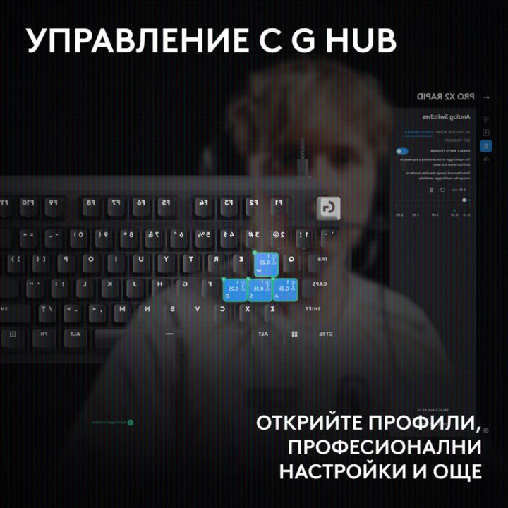 Геймърска механична клавиатура Logitech G Pro X2 RAPID TKL, Magnetic Analog Linear Switch, RGB подсветка - 920-014083 - 8