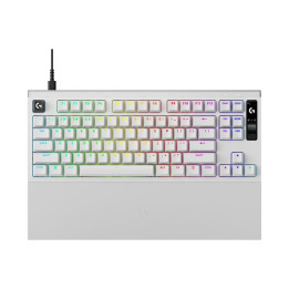 Геймърска механична клавиатура Logitech G Pro X2 RAPID TKL, Magnetic Analog Linear Switch, RGB подсветка, бял - 920-014097 - 1